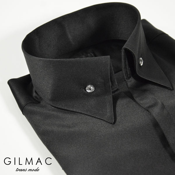 ■GILMAC(ギルマック)■シーンを問わない上品な無地のドレスシャツ。■テイスト:お兄系 モード系 ホスト■仕様:胸ポケットなし 第一ボタンなし■素材:ポリエステル100％